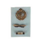 WWI ROYAL FLYING CORPS: RARE SILVER-MOUNTED SERVICE RIBBON LAPEL BROOCH