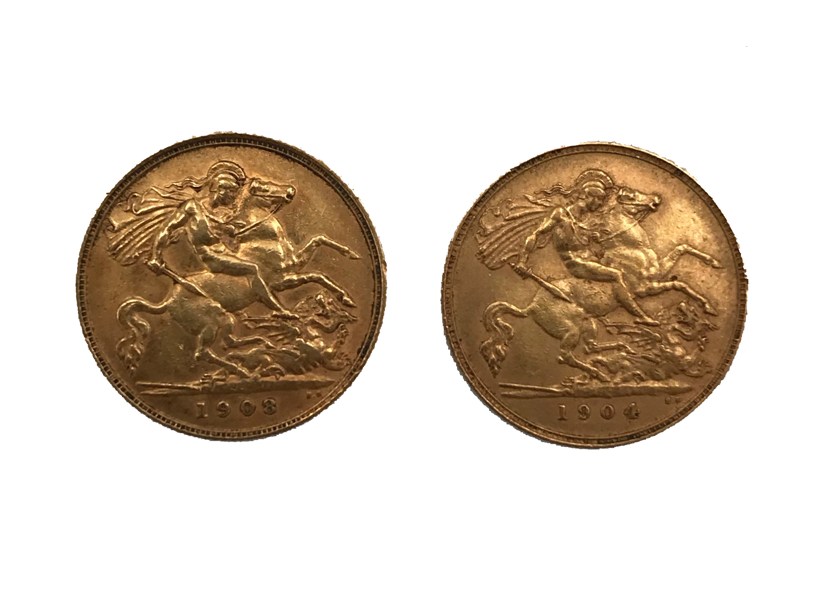 AN EDWARD VII 1904 GOLD HALF SOVEREIGN