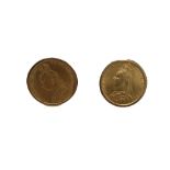 A PAIR OF QUEEN VICTORIA 1892 GOLD SOVEREIGN CUFF LINKS