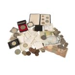 A COLLECTION OF VARIOUS MIXED BRITISH AND WORLD COINS