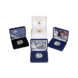 A Collection of various silver Â£5 proof coins;