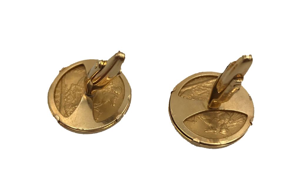 A PAIR OF QUEEN VICTORIA 1892 GOLD SOVEREIGN CUFF LINKS - Image 3 of 3