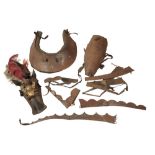 A COLLECTION OF VARIOUS HORSE ARMOUR PARTS,