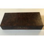 A BURR WALNUT DOUBLE PISTOL BOX