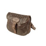 A VINTAGE CROCODILE CARTRIDGE BAG