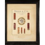 BOSS & CO., DOVER STREET, LONDON: A KYNOCH LTD TRADEMARK CARTRIDGE DISPLAY ADVERTISING WATERCOLOUR