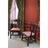 A SET OF TWELVE GEORGE III STYLE MAHOGANY DINING CHAIRS