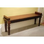 A WILLIAM IV MAHOGANY HALL BENCH