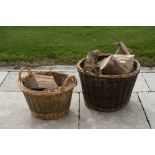 A TRUG AND COLLECTION OF BASKETS