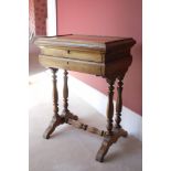 A BIEDERMEIER STYLE WALNUT WORK TABLE