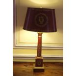 A REGENCY STYLE TOLE PEINTRE TABLE LAMP