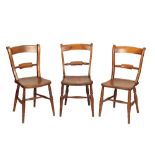 A COMPOSED SET OF EIGHT THAMES VALLEY ELM AND BEECH KITCHEN CHAIRS,