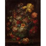 DUTCH SCHOOL A still life study of flowers in a vase