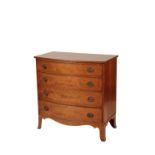 A NEW ENGLAND MAHOGANY 'SWELL FRONT' CHEST OF DRAWERS,