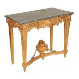 A LOUIS XVI STYLE GILTWOOD CONSOLE TABLE