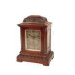 A VICTORIAN MAHOGANY MANTLE CLOCK