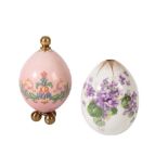 TWO RUSSIAN PORCELAIN EASTER EGGS, LATE 19TH CENTURY