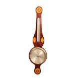 A GEORGE III MAHOGANY WHEEL BAROMETER