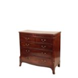 A GEORGE III MAHOGANY CHEST OF DRAWERS,