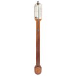 A MAHOGANY STICK BAROMETER,