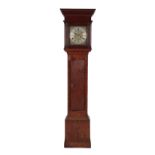 A GEORGE II OAK LONGCASE CLOCK