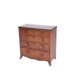 A MINIATURE REGENCY MAHOGANY CHEST OF DRAWERS,
