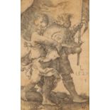AFTER LUCAS VAN LEYDEN (1494-1538) Two Boys with a Helmet and Standard