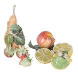 COLLECTION OF LADY ANNE GORDON GLAZED POTTERY FRUITS, LATE 20TH CENTURY