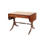 A GEORGE IV MAHOGANY AND CROSSBANDED SOFA TABLE,