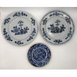 A DUTCH DELFTWARE BLUE AND WHITE CHARGER