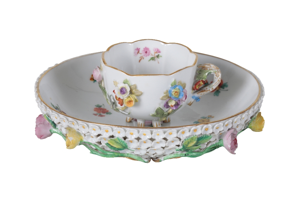 MEISSEN PORCELAIN CUP AND A SAUCER