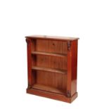 A VICTORIAN MAHOGANY OPEN BOOKCASE,