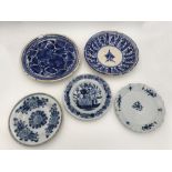 A DUTCH DELFTWARE BLUE AND WHITE PLATE
