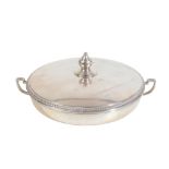 A MID 20TH CENTURY ITALIAN SILVER COLOURED SERVING DISH BY ILARIO PRADELLA,