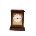 A VICTORIAN BURR WALNUT TABLE CLOCK