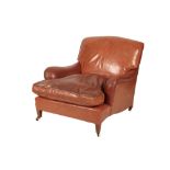 A HOWARD & SONS 'BRIDGEWATER' EASY ARMCHAIR,