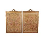 A PAIR OF CONTINENTAL FRAMED EMBROIDERY PANELS,
