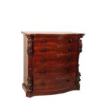 A VICTORIAN MAHOGANY SERPENTINE FRONT CHEST OF DRAWERS, PROBABLY SCOTTISH