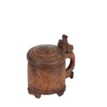 A NORWEGIAN BURR BIRCH 'PEG' TANKARD