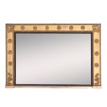 A REGENCY GILTWOOD FRAMED OVERMANTEL MIRROR,