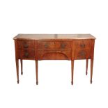 A GEORGE III MAHOGANY BOWFRONT SIDEBOARD,