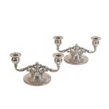 A PAIR OF AMERICAN STERLING SILVER CANDLEABRA BY TIFFANY & CO.,