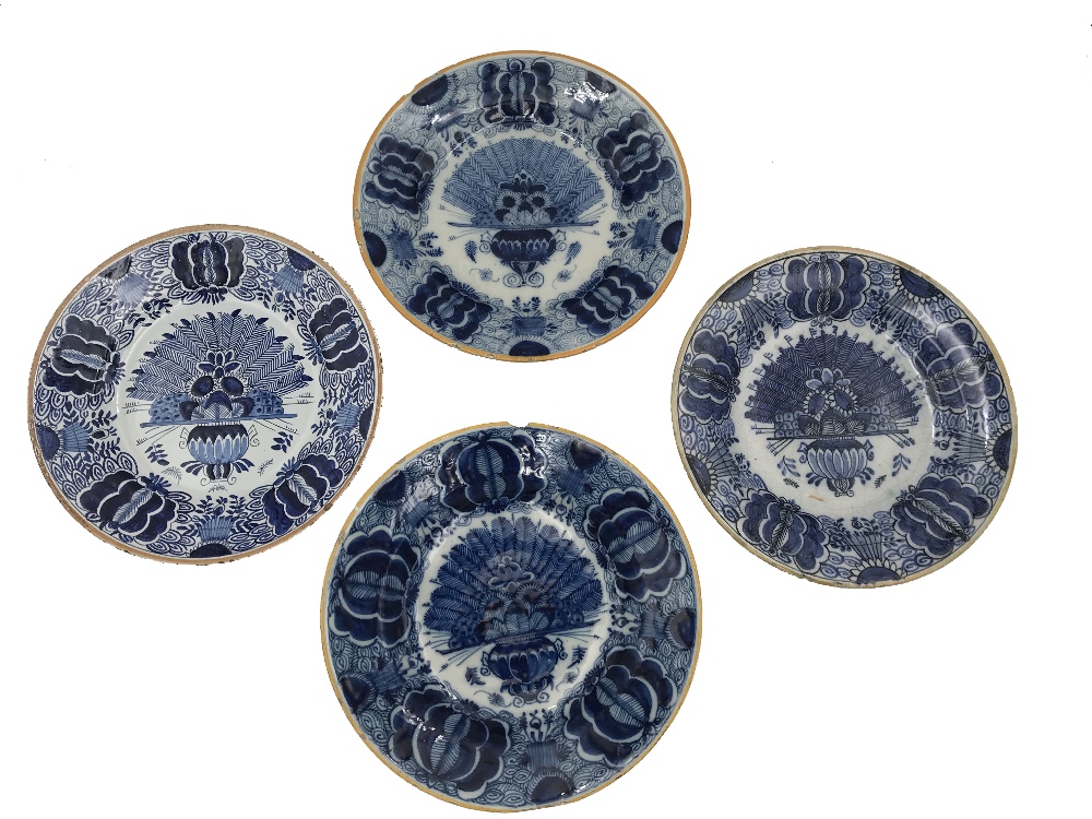 A DUTCH DELFTWARE BLUE AND WHITE CHARGER, - Image 2 of 3