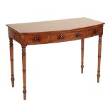 A REGENCY BOW FRONT SIDE TABLE,