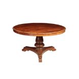 A REGENCY ROSEWOOD BREAKFAST TABLE,