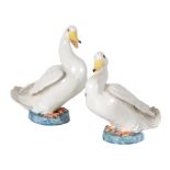 PAIR OF GLAZED POTTERY DUCKS BY LADY ANNE GORDON, LATE 20TH CENTURY