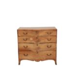 A GEORGE III MAHOGANY SERPENTINE FRONT CHEST OF DRAWERS,