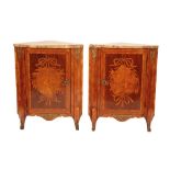 A PAIR OF LOUIS XV MARQUETRY ENCOIGNURE