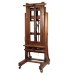 A VICTORIAN MAHOGANY STUDIO EASEL,