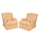 A PAIR OF UPHOLSTERED 'BRIDGEWATER' ARMCHAIRS BY HOWARD CHAIRS LTD